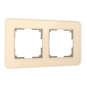 Рамка стеклянная Werkel Elite на 2 поста Айвори W0022443