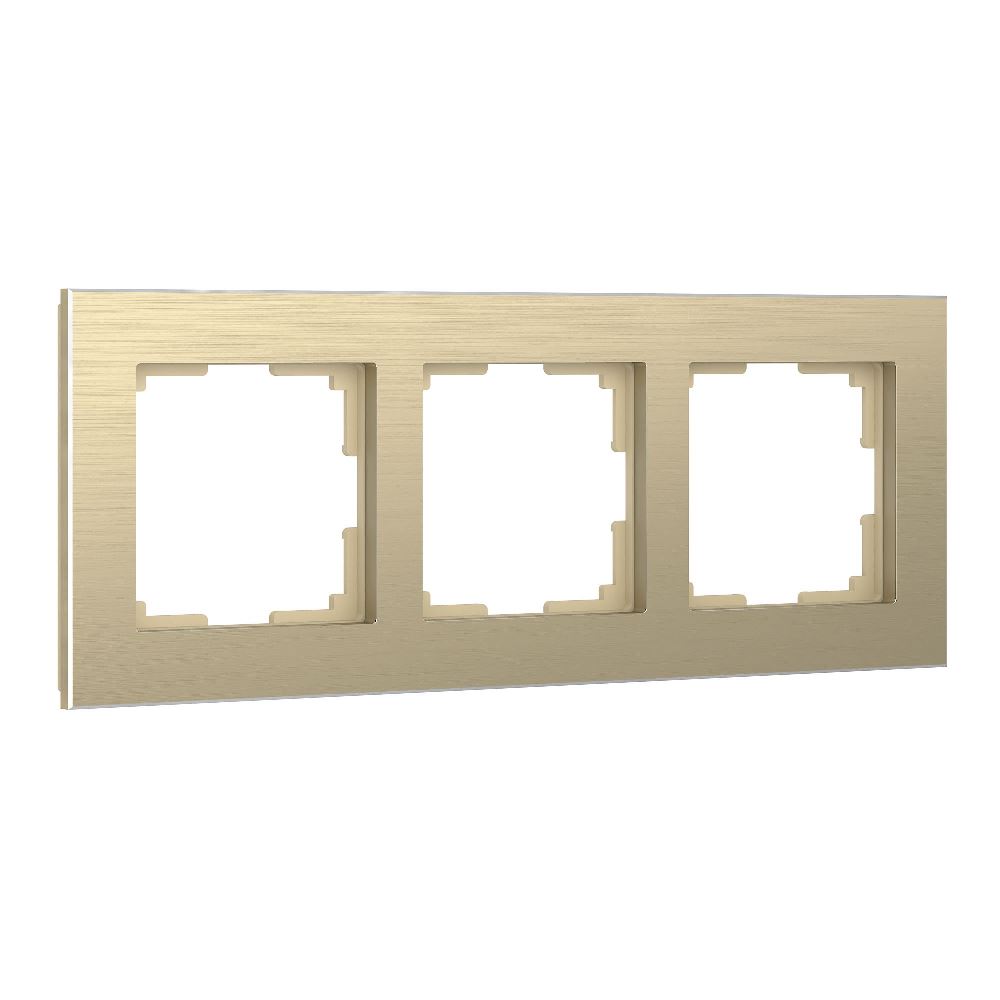 Рамка из металла Werkel Aluminium на 3 поста Шампань W0031711