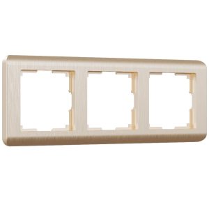 Рамка из поликарбоната Werkel Stream на 3 поста Шампань W0032111