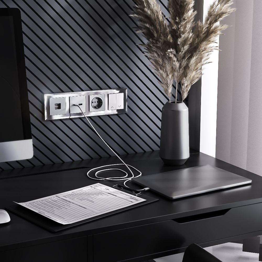 Рамка стеклянная Werkel Diamant на 4 поста Зеркальный W0041220 — изображение 2