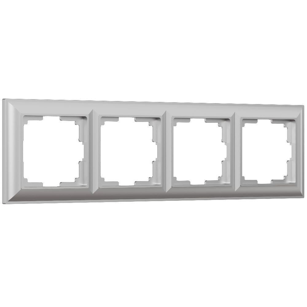 Рамка из поликарбоната Werkel Fiore на 4 поста Серебряный W0042206
