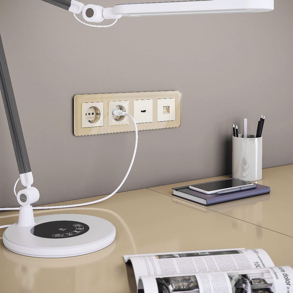 Рамка стеклянная Werkel Elite на 4 поста Айвори W0042443 — изображение 2