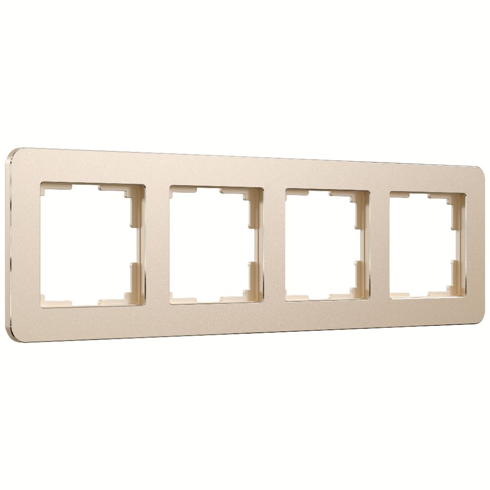 Рамка из металла Werkel Platinum на 4 поста Шампань W0042611