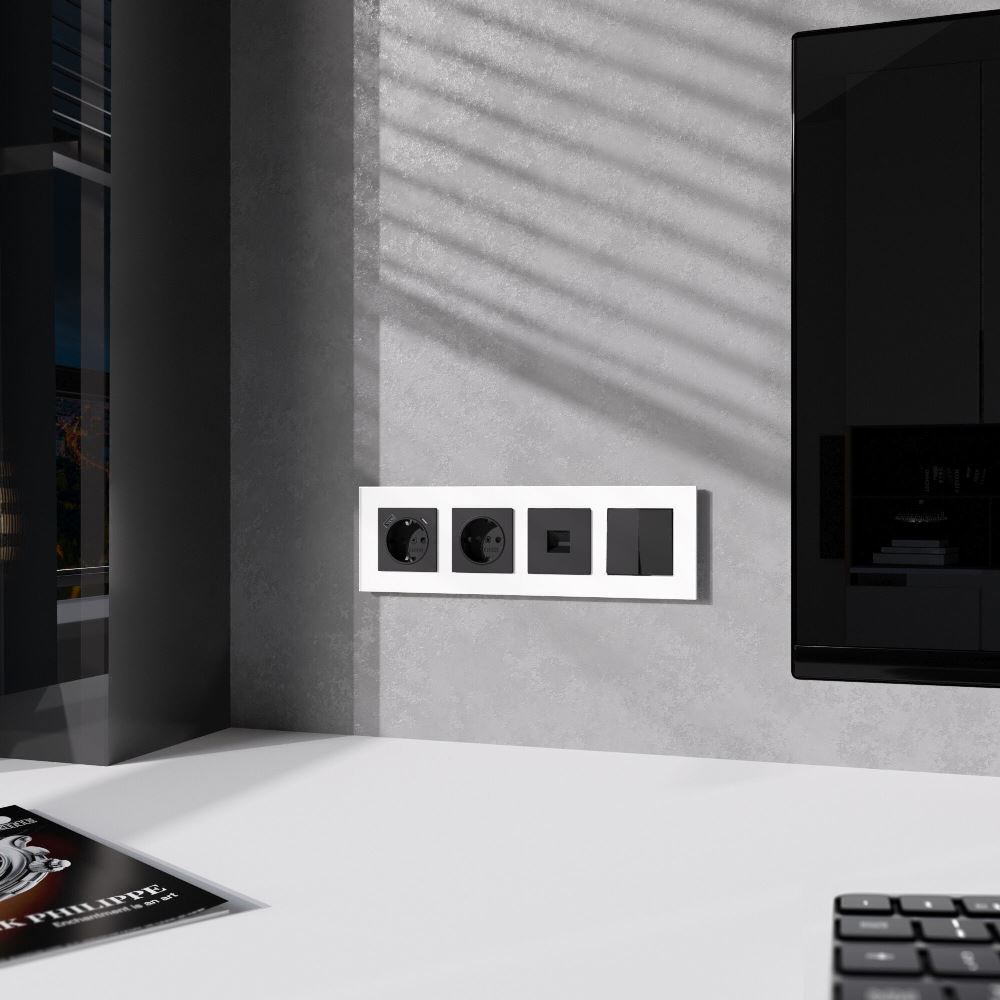 Рамка из поликарбоната Werkel Slab на 4 поста Белый W0042961 — изображение 2