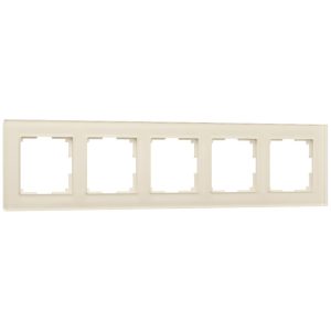 Рамка стеклянная Werkel Favorit на 5 постов Молочный W0051141