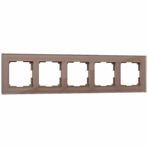 Рамка стеклянная Werkel Favorit на 5 постов Латте W0051142
