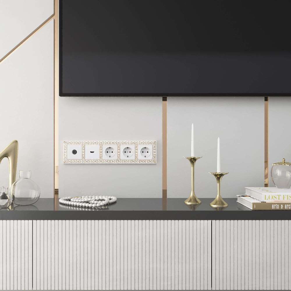 Рамка Werkel Antik на 5 постов Золото белое W0051523 — изображение 2