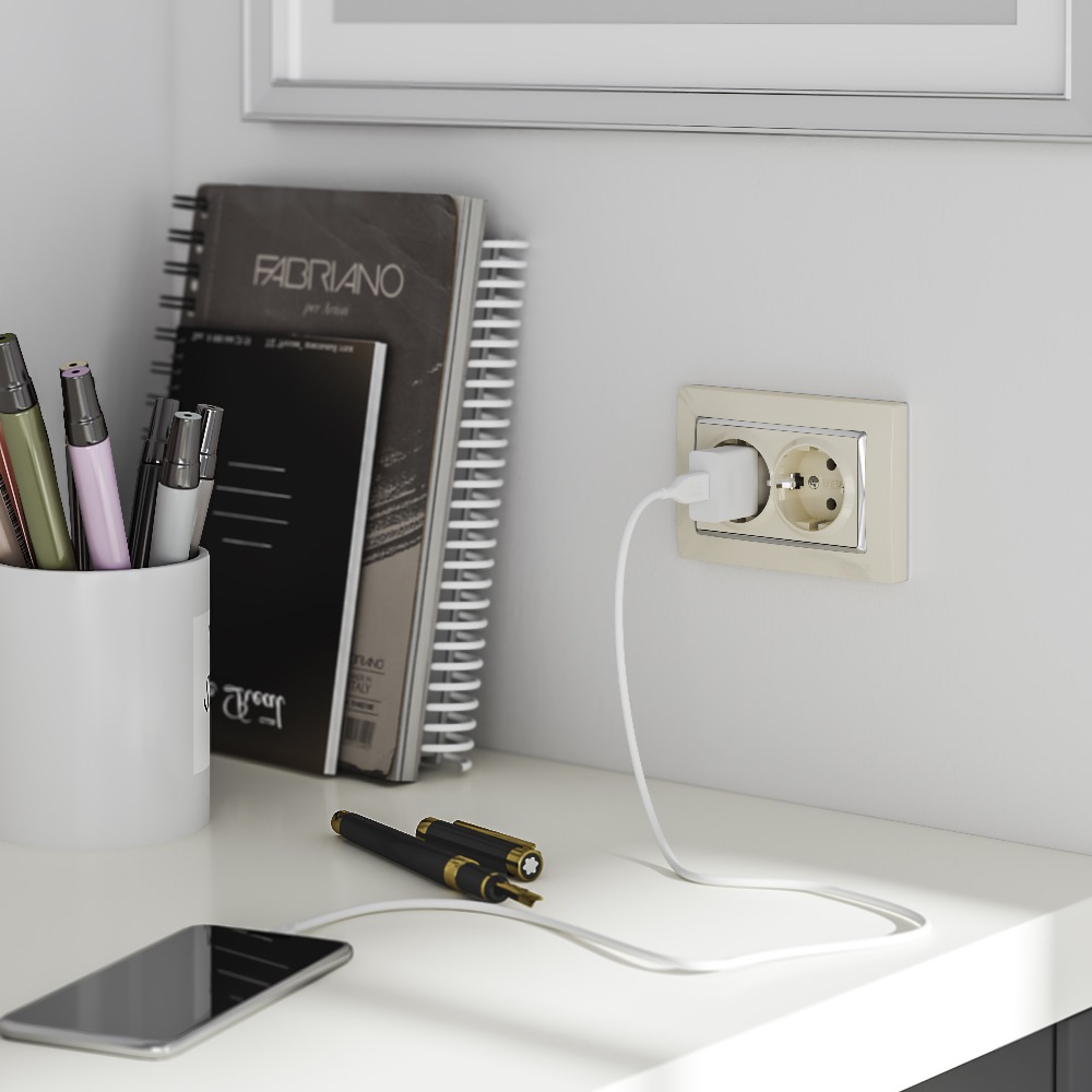 Рамка для двойной розетки Werkel Snabb Слоновая кость / Хром W0081903 — изображение 2