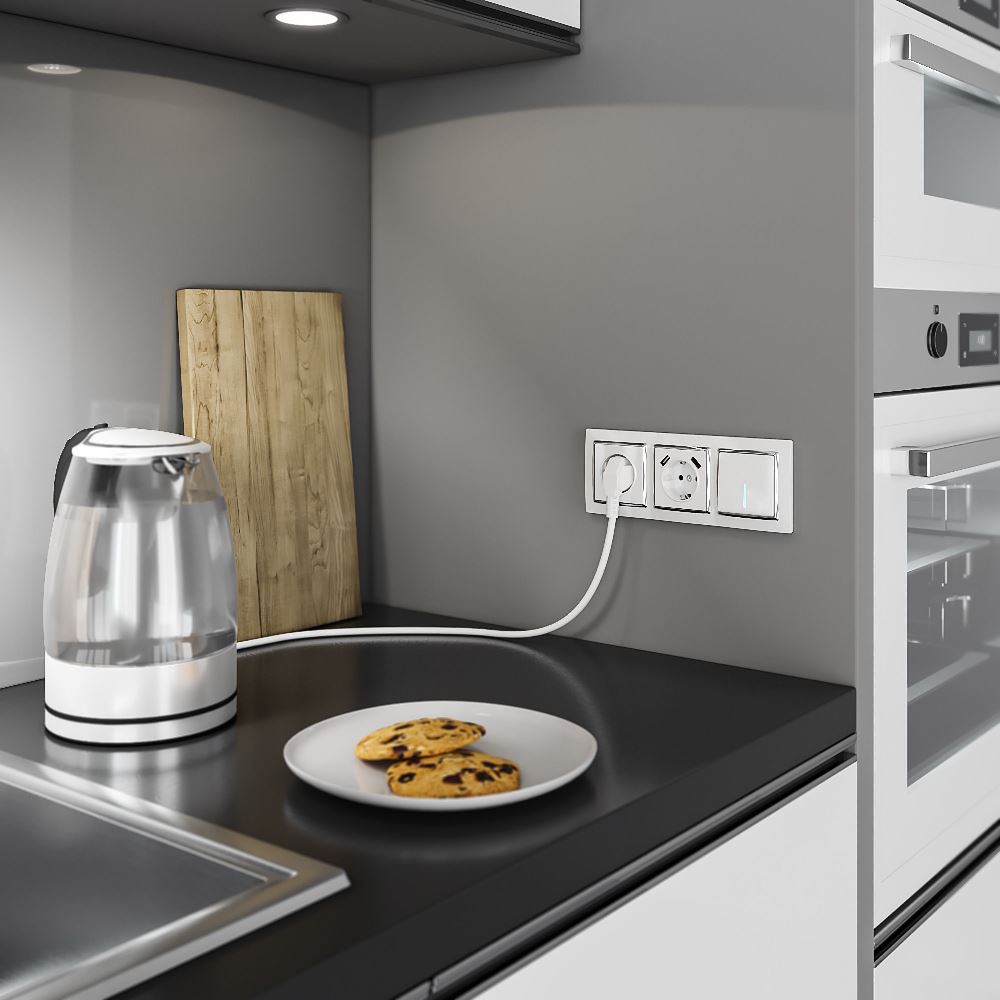 Выключатель одноклавишный встраиваемый Werkel с подсветкой Белый W1110101 — изображение 3