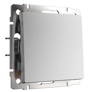Выключатель одноклавишный встраиваемый проходной Werkel Серебряный матовый W1112065