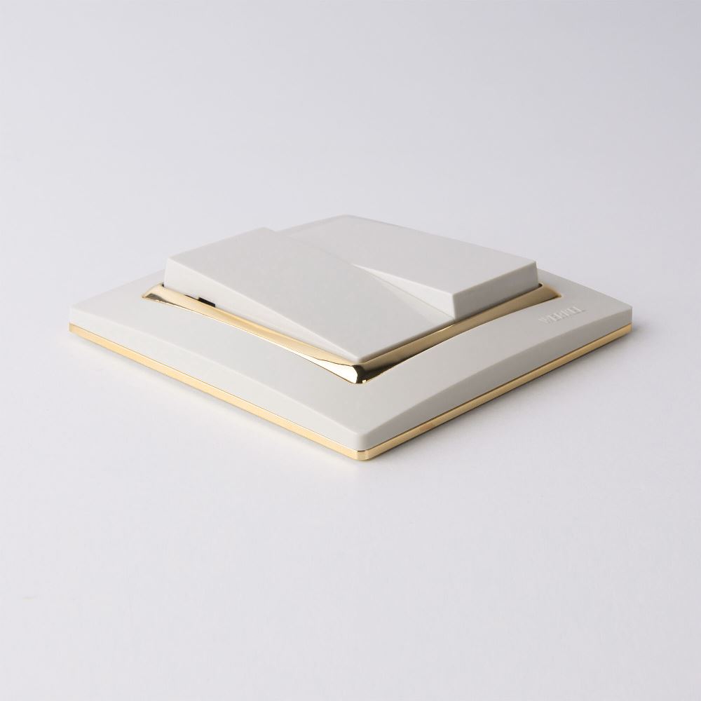 Выключатель двухклавишный встраиваемый проходной Werkel Слоновая кость W1122003 — изображение 3