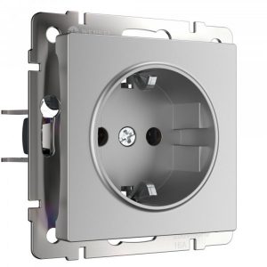 Розетка встраиваемая Werkel с заземлением Серебряный W1171006