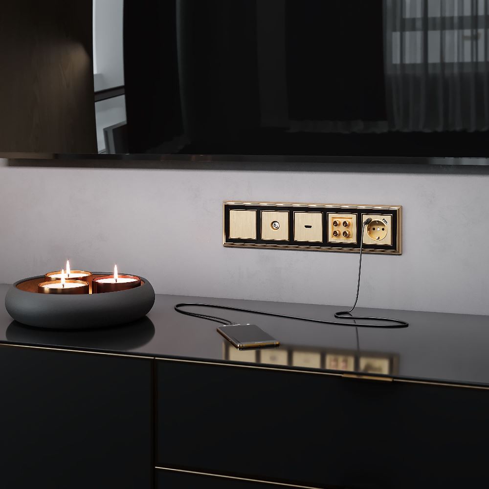 Акустическая розетка встраиваемая Werkel Шампань рифленый W1185010 — изображение 2