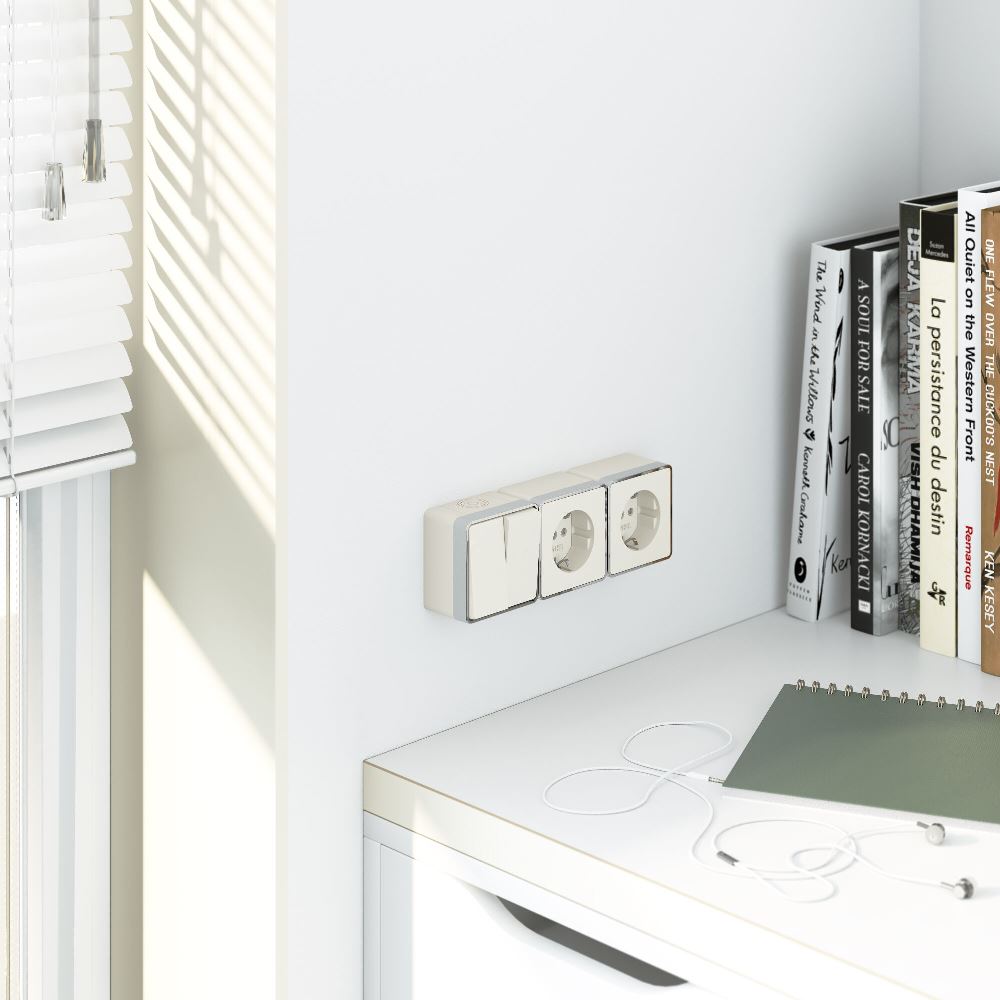 Выключатель двухклавишный накладной Werkel Gallant Слоновая кость W5020003 — изображение 2