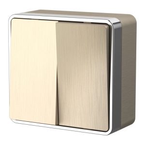 Выключатель двухклавишный накладной Werkel Шампань рифленый W5020010