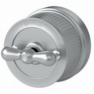 Выключатель двухклавишный накладной Werkel Ретро на 4 положения Хром матовый W5720022