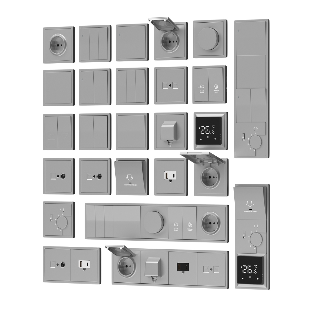 Выключатель одноклавишный встраиваемый Donel R98 с подсветкой Алюминий матовый DA03101-DA29026 — изображение 3