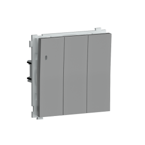 Выключатель трехклавишный встраиваемый Donel R98 с подсветкой Алюминий матовый DA03103-DA28326