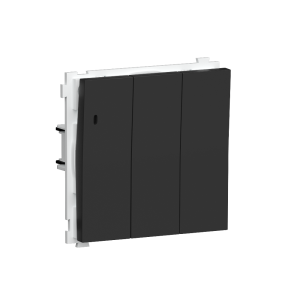 Выключатель трехклавишный встраиваемый Donel R98 с подсветкой Черный матовый DA03103-DA28328