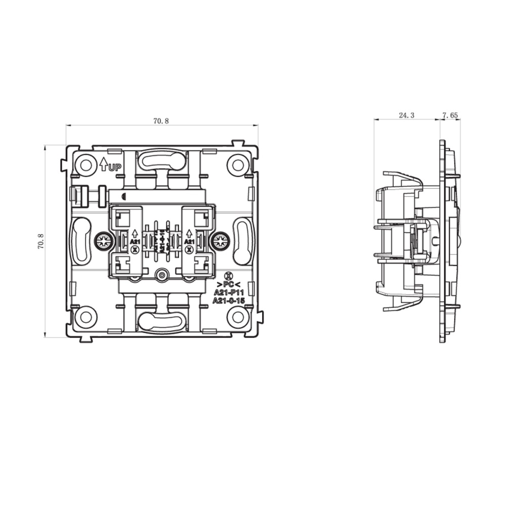 Выключатель двухклавишный встраиваемый Donel R98 с подсветкой Белый матовый DA03105-DA28533 — изображение 6