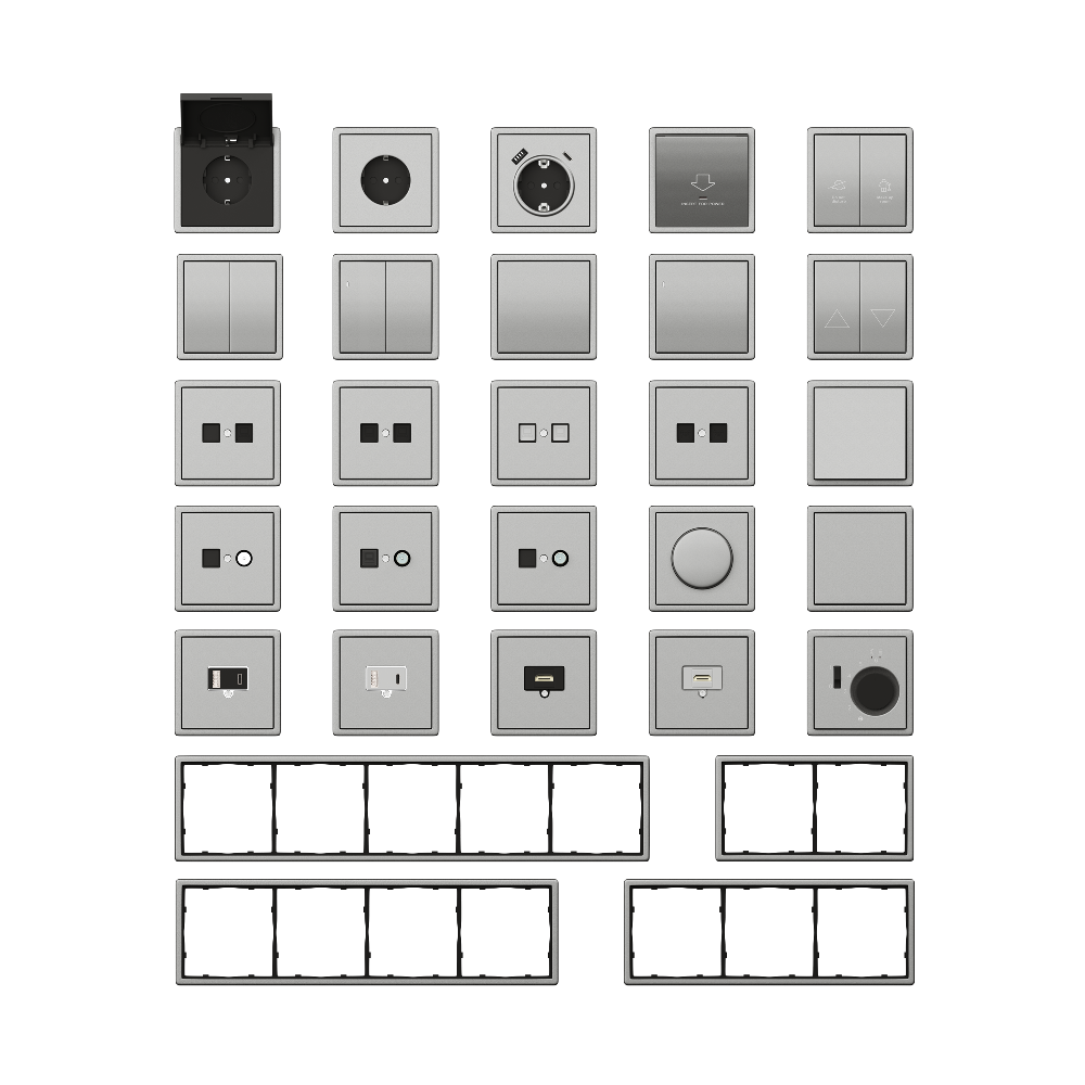 Выключатель двухклавишный встраиваемый Donel R98 Metal с подсветкой Благородная сталь DA03105-DA285ES — изображение 3