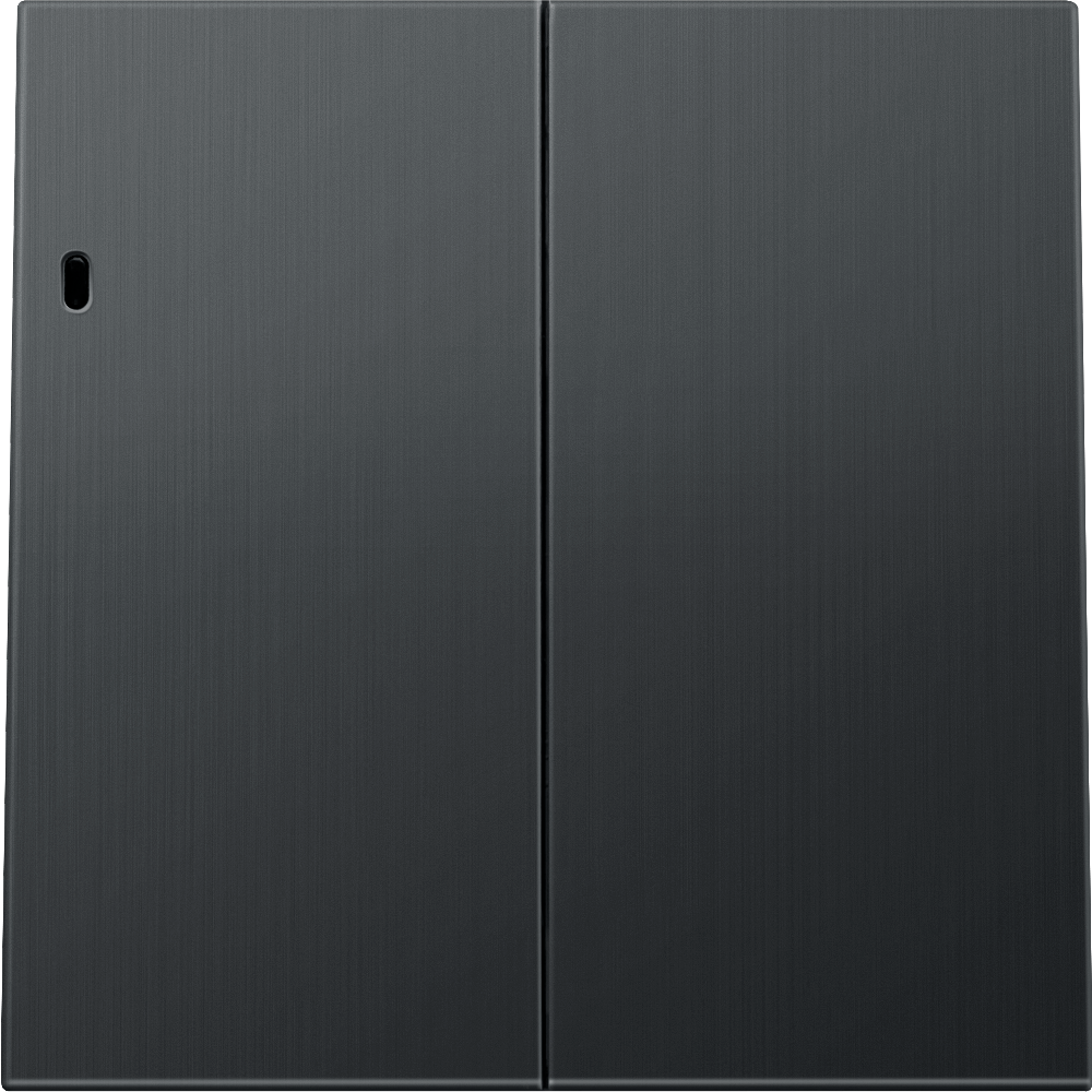 Выключатель двухклавишный встраиваемый Donel R98 Metal с подсветкой Вороненая сталь DA03105-DA285GS — изображение 2