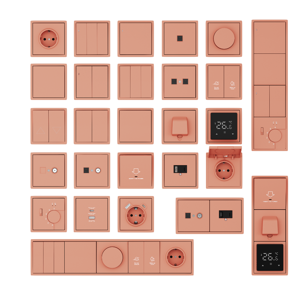 Выключатель одноклавишный встраиваемый Donel R98 Коралл матовый DA10100-DA29645 — изображение 3