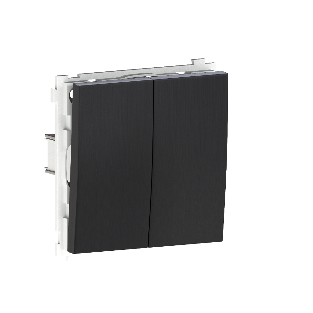 Выключатель двухклавишный встраиваемый Donel R98 Metal Вороненая сталь DA10500-DA295GS