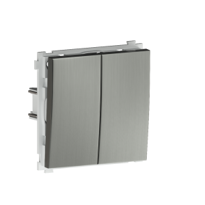 Выключатель двухклавишный встраиваемый Donel R98 Metal Никель DA10500-DA295NB