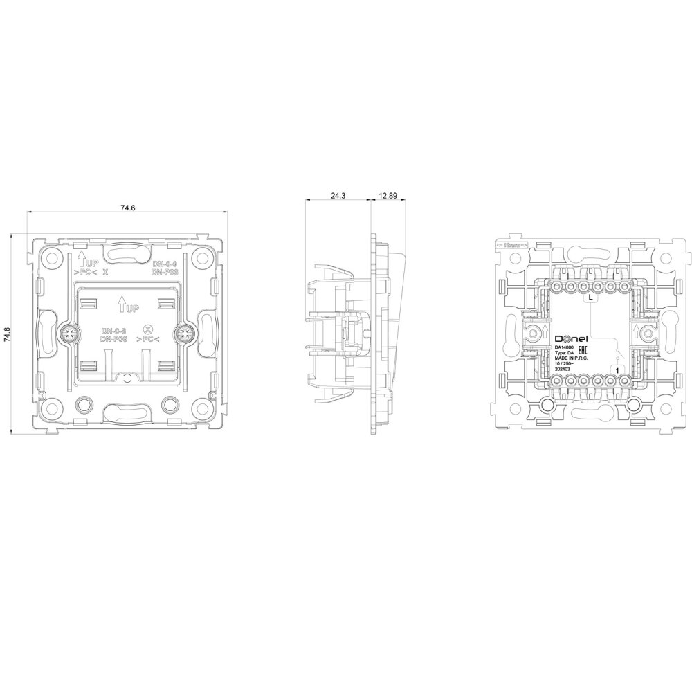 Выключатель электронный карточный встраиваемый Donel R98 Карбон матовый DA14000-DA59030 — изображение 6