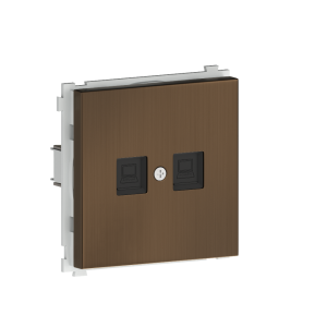 Розетка встраиваемая двойная Ethernet Donel R98 Metal RJ45 (cat.6/ClassE-8) Латунь DA16600-DA869ME