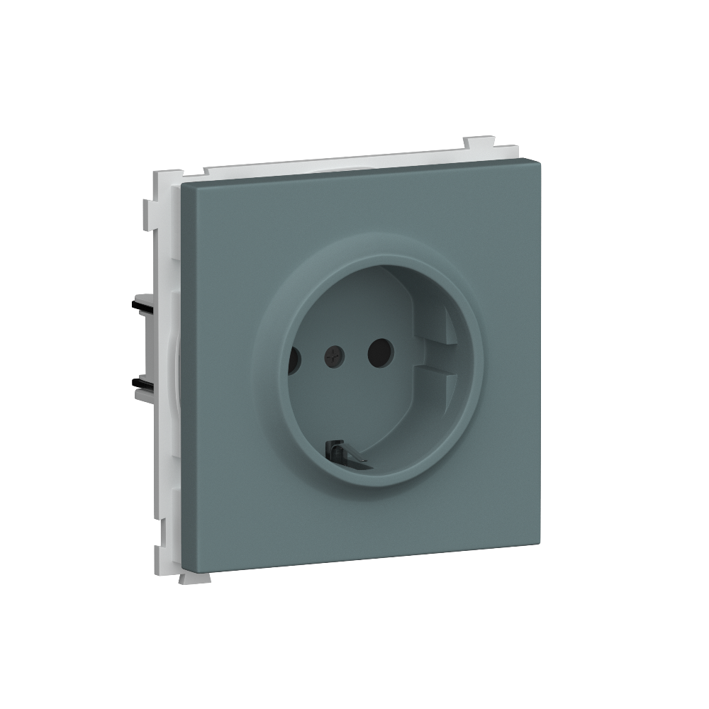 Розетка встраиваемая Donel R98 Schuko с заземлением и шторками на винтах Изумруд матовый DA18800-DA22039