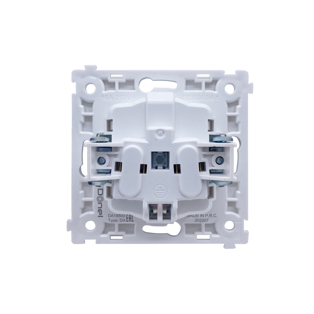 Розетка встраиваемая Donel R98 Schuko с заземлением и шторками на винтах Изумруд матовый DA18800-DA22039 — изображение 4