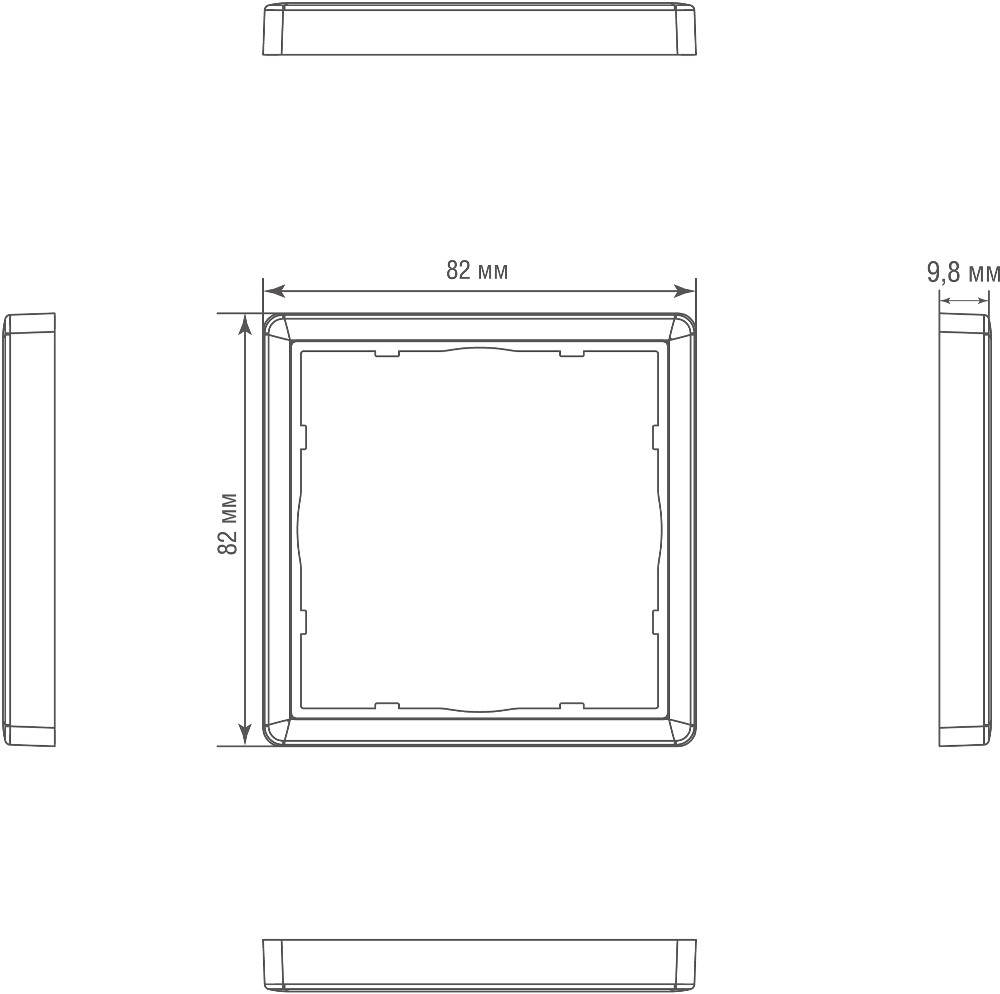 Рамка из металла Donel R98 Metal на 1 пост Благородная сталь DA211ES — изображение 3