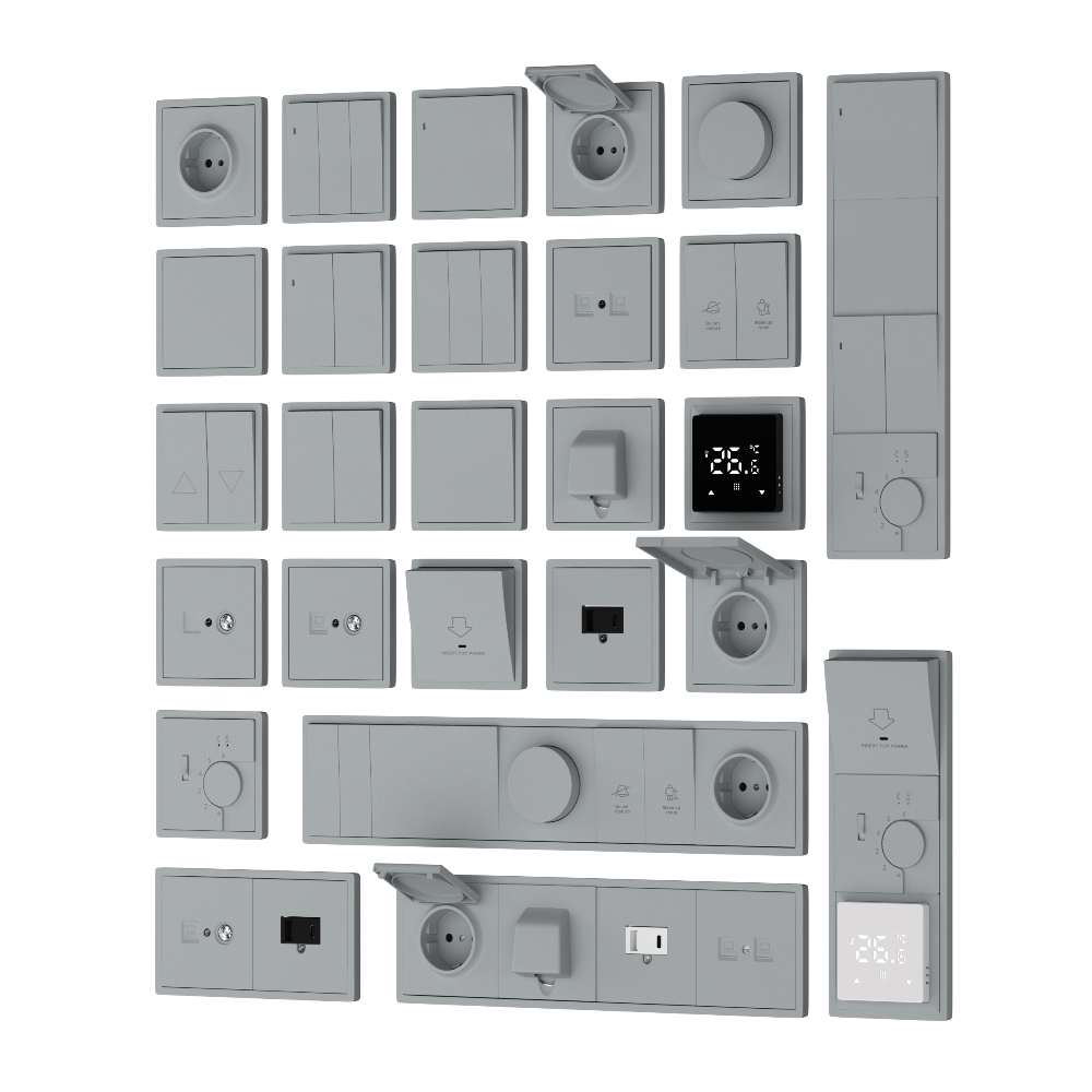 Рамка пластиковая Donel R98 на 3 поста Серый матовый DA21340 — изображение 2