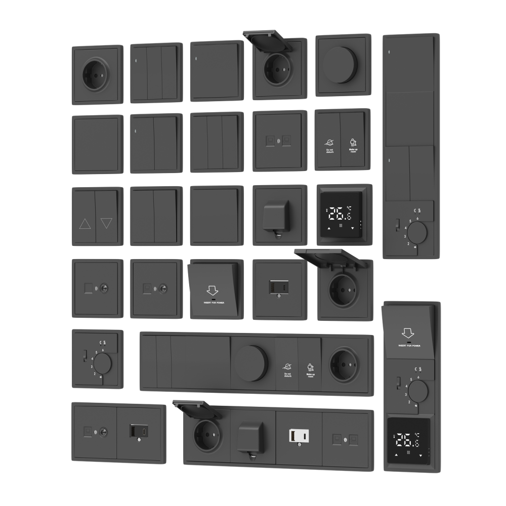 Рамка пластиковая Donel R98 на 5 постов Черный матовый DA21528 — изображение 2