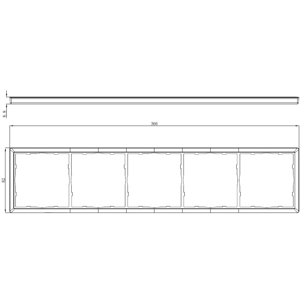 Рамка пластиковая Donel R98 на 5 постов Сталь матовая DA21537 — изображение 3