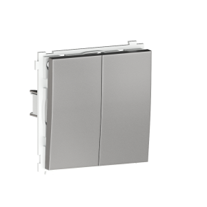 Выключатель двухклавишный встраиваемый звонковый Donel R98 Metal Благородная сталь DA25100-DA295ES