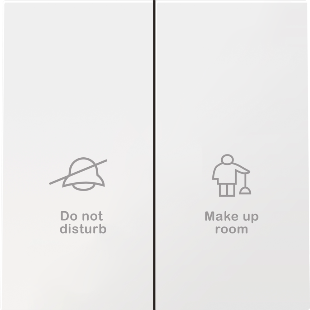 Выключатель двухклавишный встраиваемый Donel R98 с символами DND/MUR Белый глянцевый DA25800-DA88803 — изображение 2