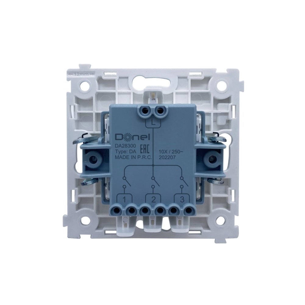 Выключатель трехклавишный встраиваемый Donel R98 Изумруд матовый DA28300-DA29339 — изображение 4