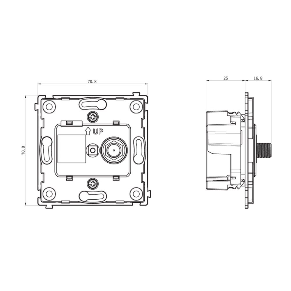 Розетка встраиваемая TV-SAT Donel R98 F-разъём Карбон матовый DA30200-DA87930 — изображение 6