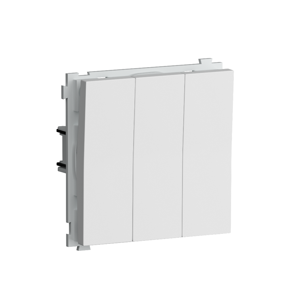 Выключатель трехклавишный встраиваемый Donel R98 звонкового типа Белый матовый DA35100-DA29333