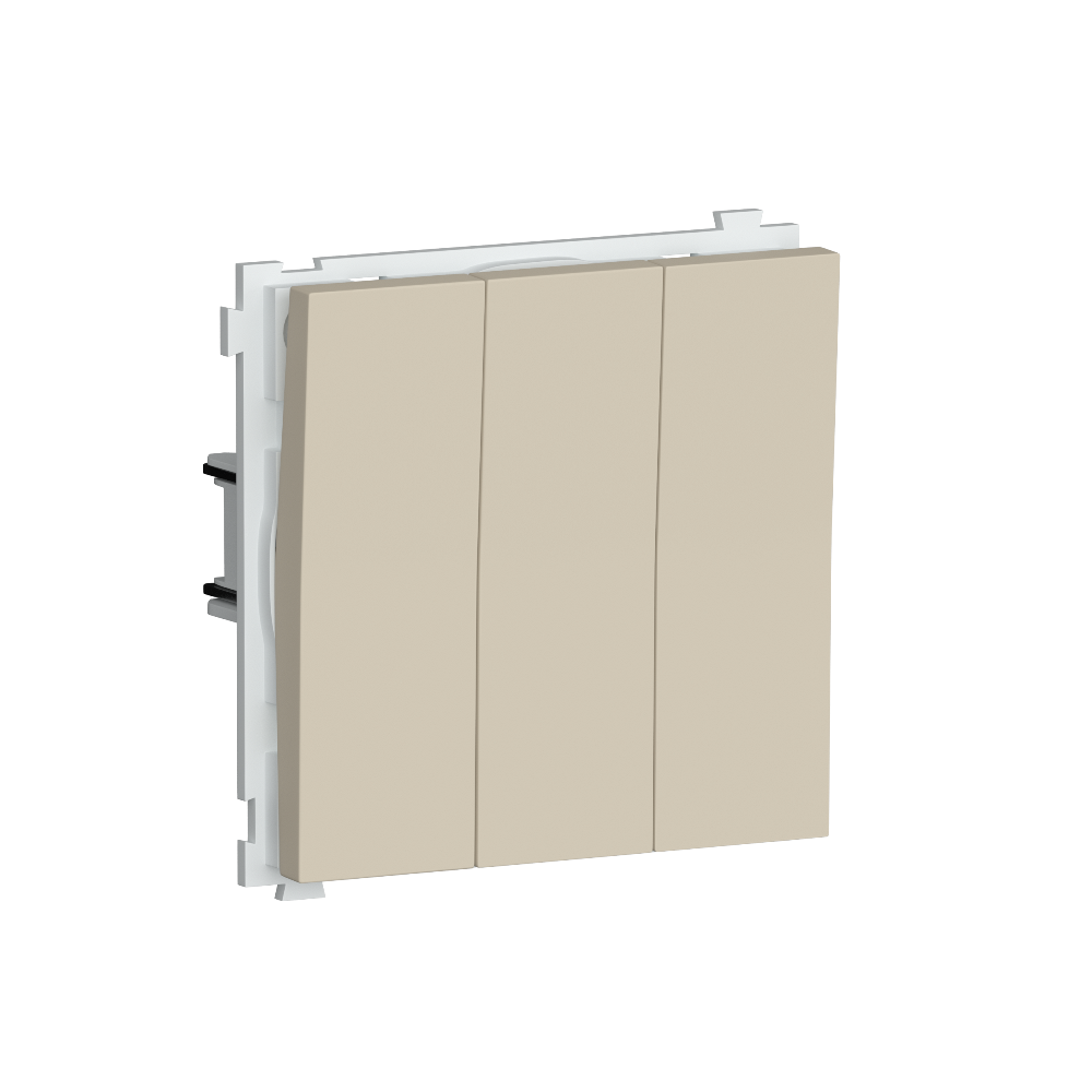 Выключатель трехклавишный встраиваемый Donel R98 звонкового типа Кашемир матовый DA35100-DA29335