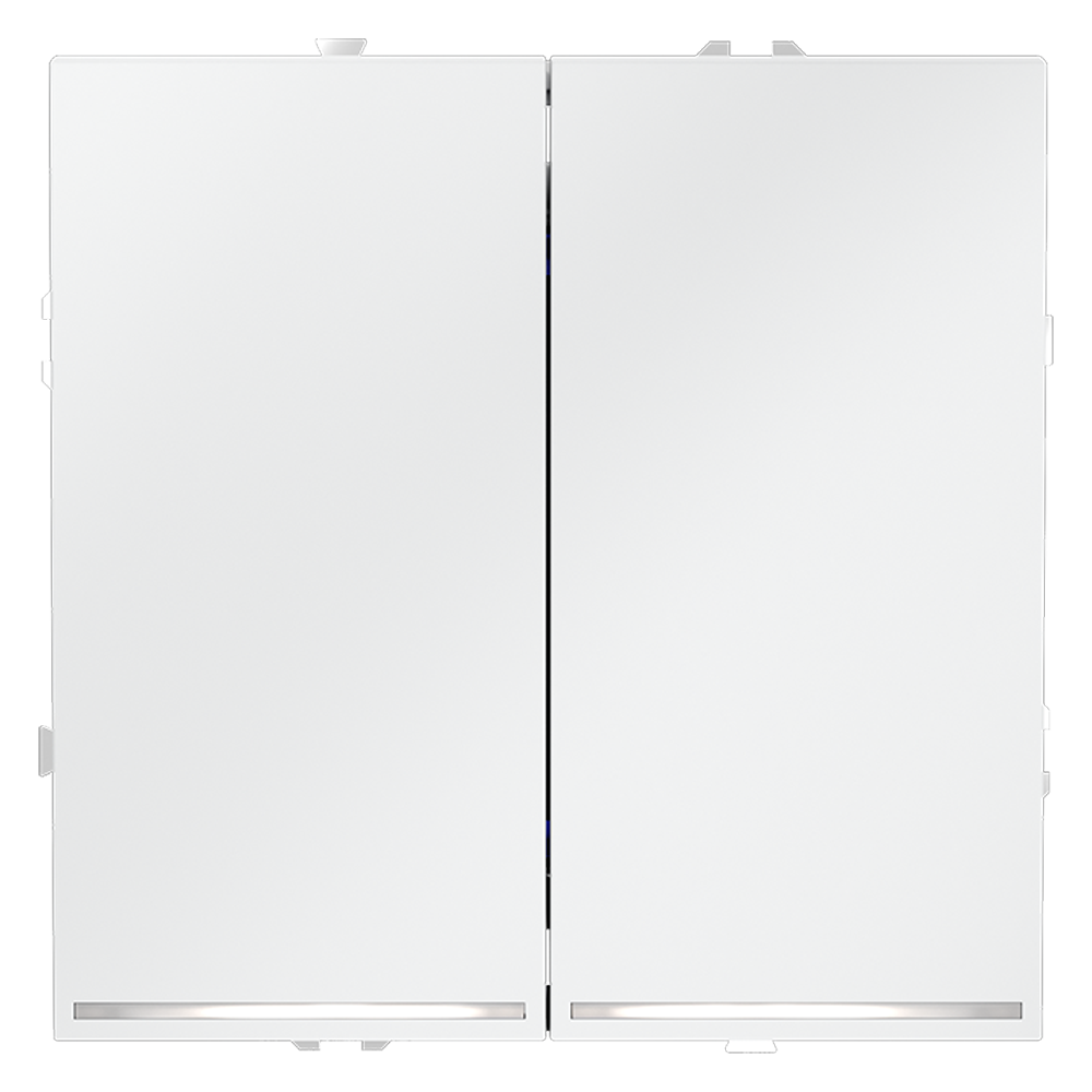 Выключатель двухклавишный встраиваемый Voltum S70 с подсветкой Белый матовый VLS020202