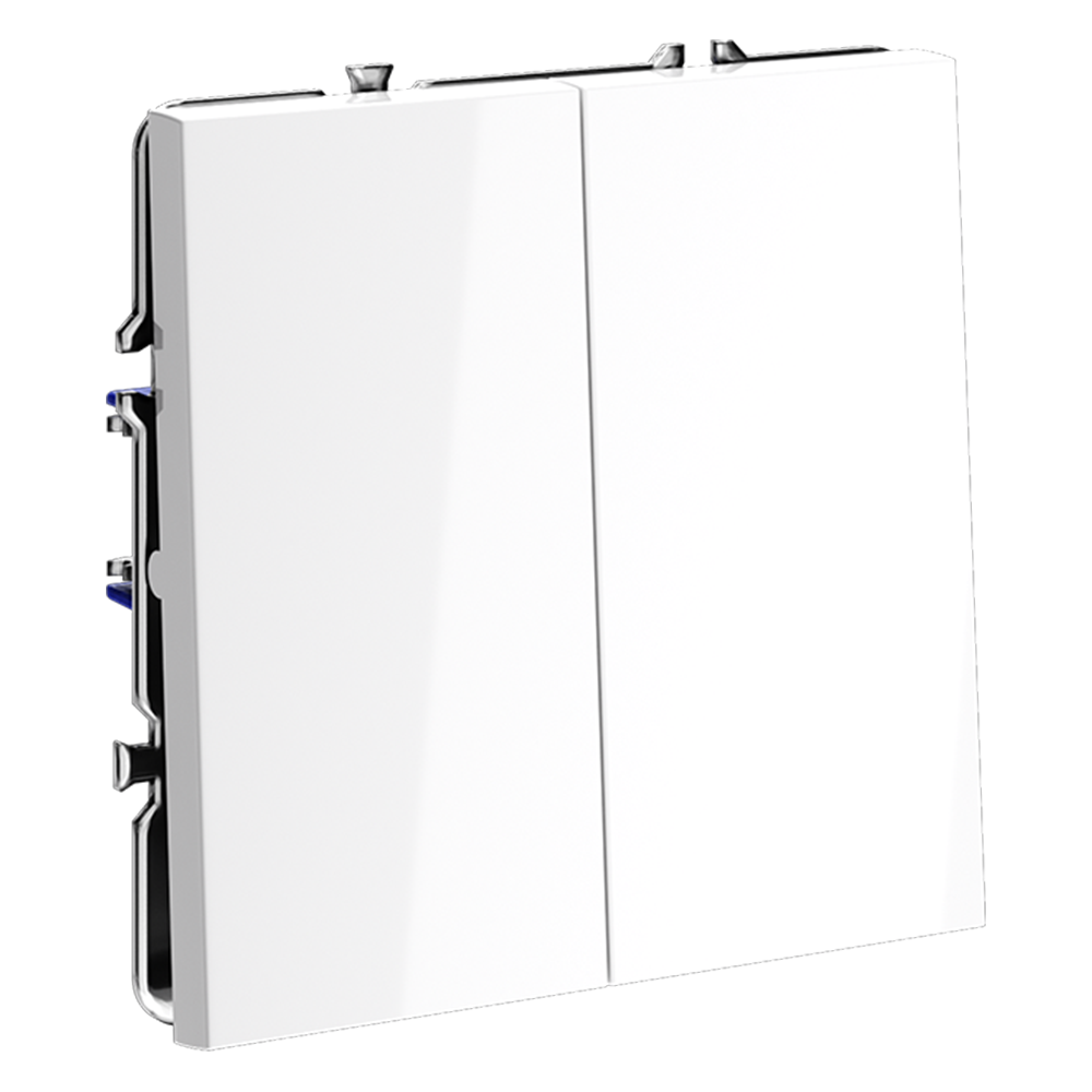 Выключатель двухклавишный встраиваемый проходной Voltum S70 Белый Глянцевый VLS020301 — изображение 2