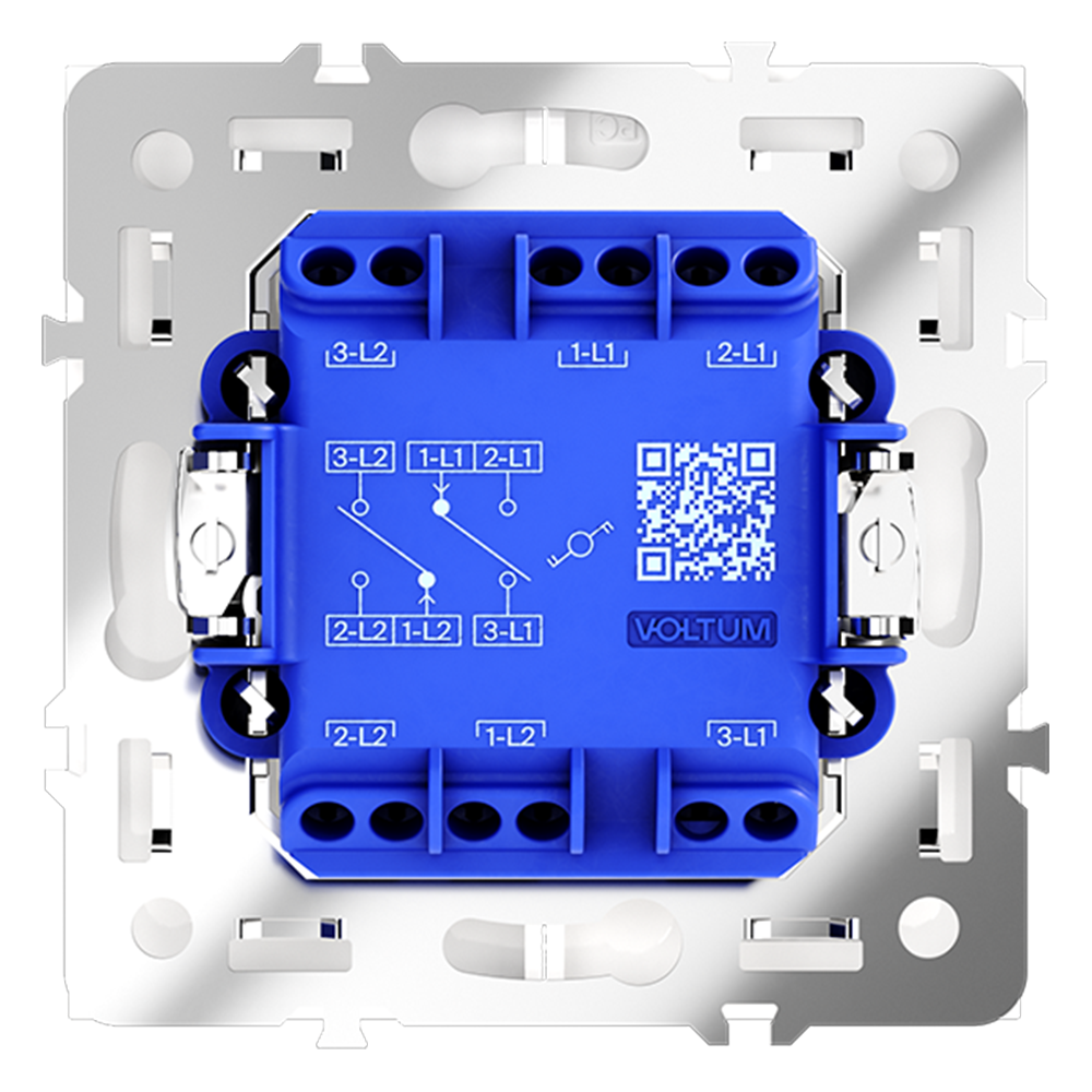 Выключатель двухклавишный встраиваемый проходной Voltum S70 Белый Глянцевый VLS020301 — изображение 3