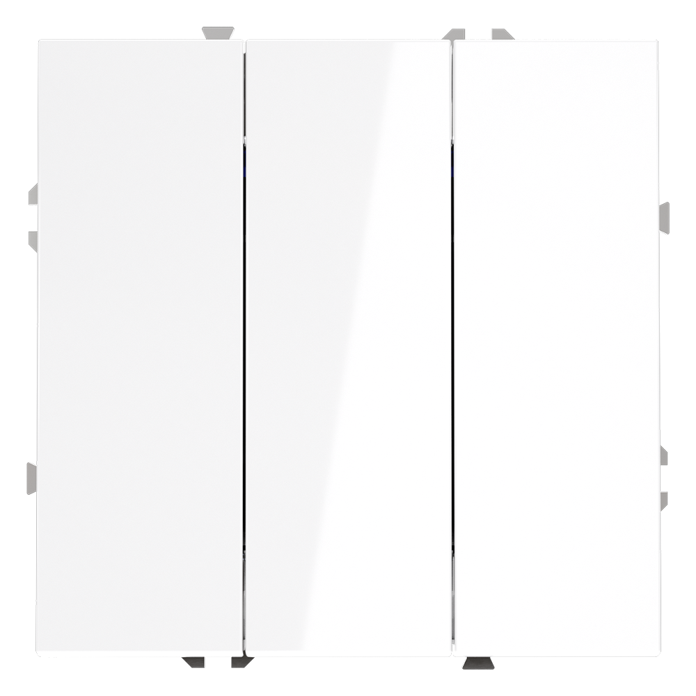 Выключатель трехклавишный встраиваемый Voltum S70 Белый Глянцевый VLS030101