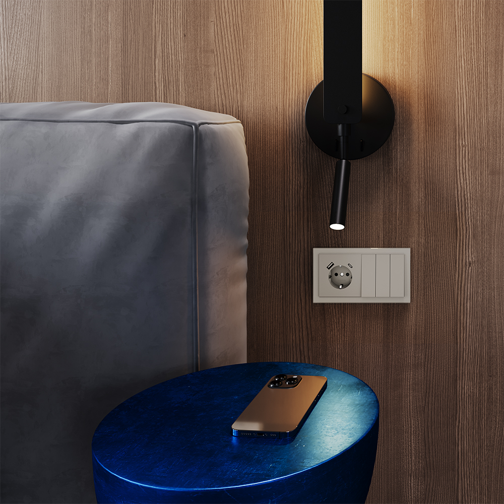 Выключатель трехклавишный встраиваемый Voltum S70 Кашемир VLS030103 — изображение 5