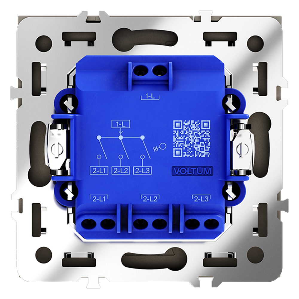 Выключатель трехклавишный встраиваемый Voltum S70 Титан VLS030106 — изображение 3