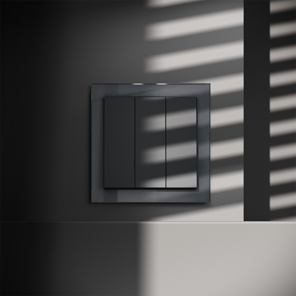 Выключатель трехклавишный встраиваемый Voltum S70 Графит VLS030107 — изображение 4